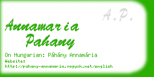 annamaria pahany business card