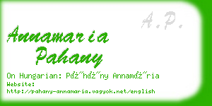annamaria pahany business card